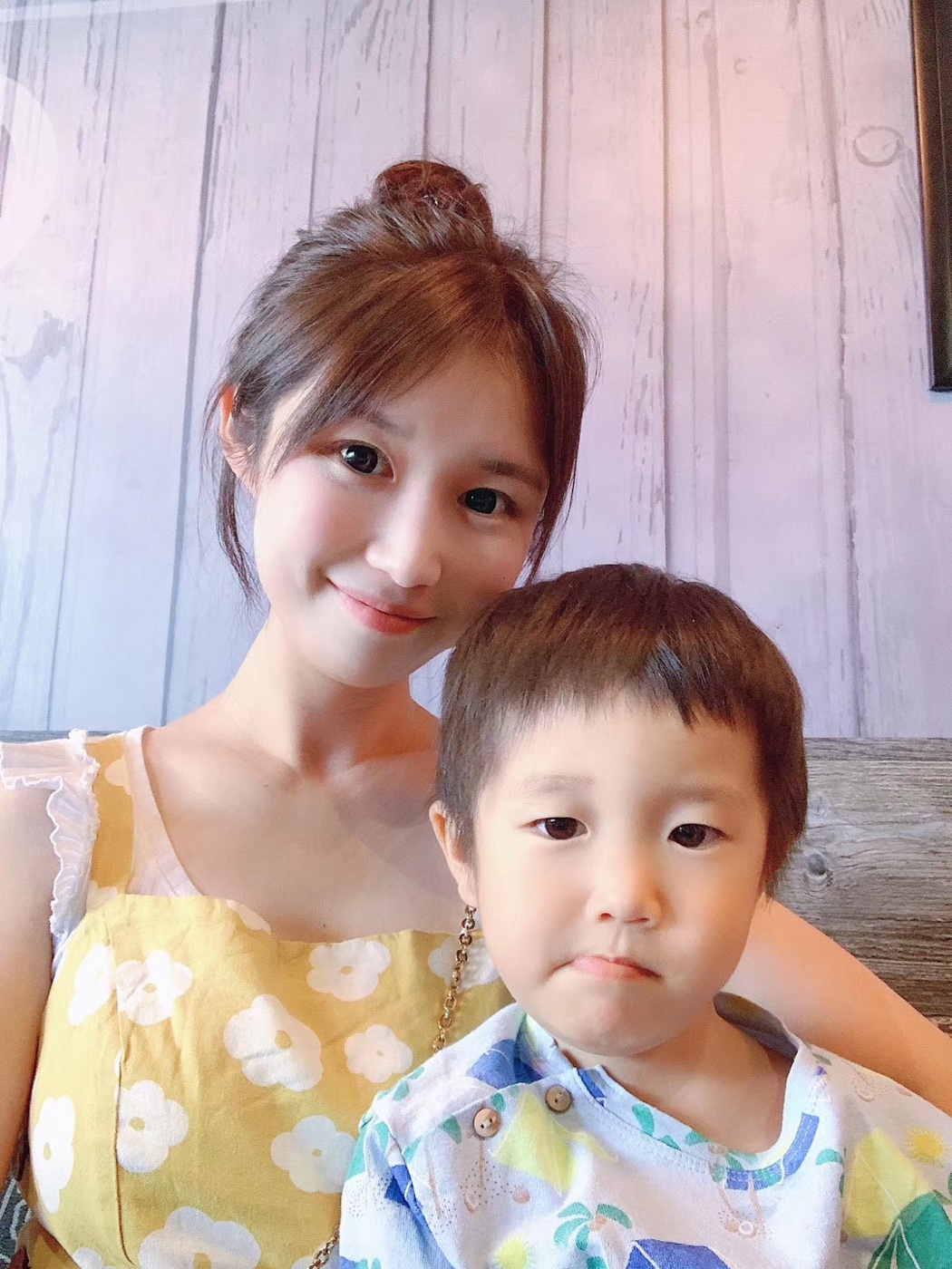 Raphael Feng with his mum
