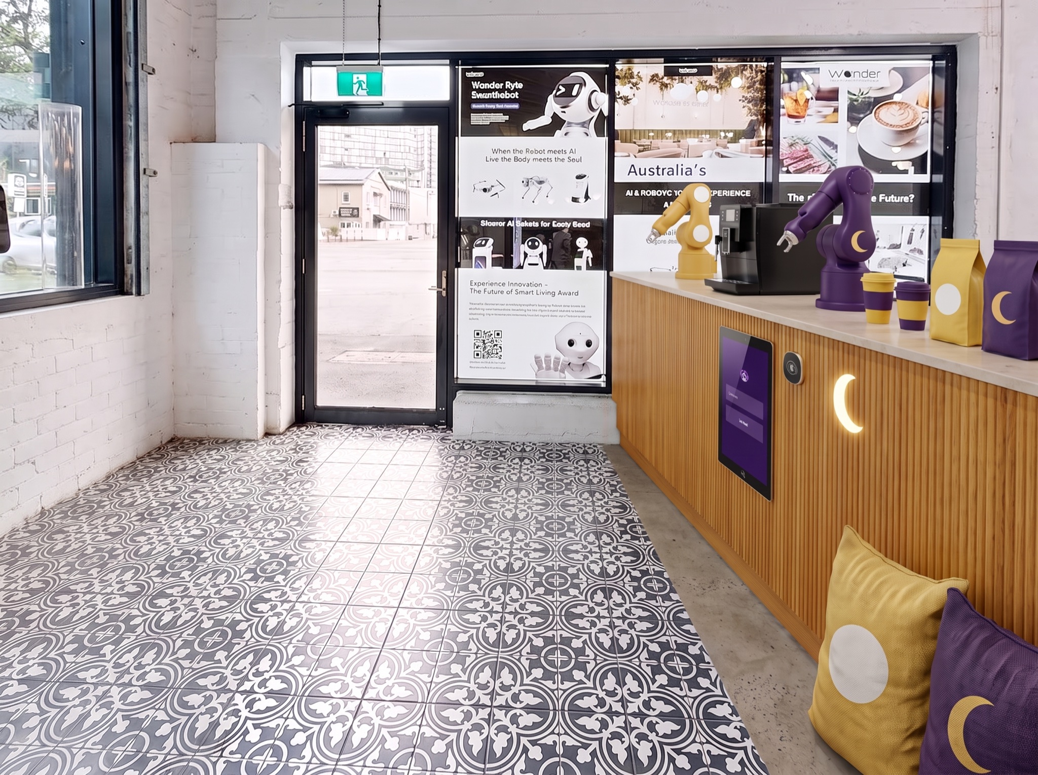 The Wonder Bean bar from the entry door